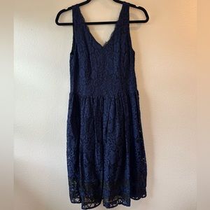 Navy and Black Lace Cocktail Dress - Size 4